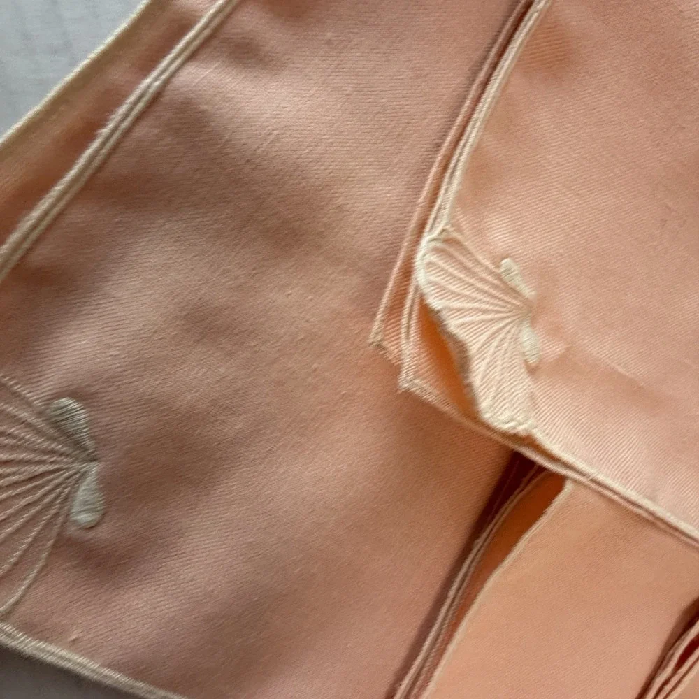 Vintage Pink Linen Blend Napkins Set of 6 Dinner Table Linens Cottage Barbiecore